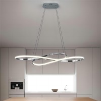 Modern Ceiling Pendant Lamps, Chrome Dimmable Led Pendant Lamp, Adjustable Ceiling Chandeliers, Pendant Lamps Creative Lighting Rings For Dining Table, Kitchen, Living Room