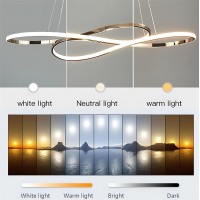 Modern Ceiling Pendant Lamps, Chrome Dimmable Led Pendant Lamp, Adjustable Ceiling Chandeliers, Pendant Lamps Creative Lighting Rings For Dining Table, Kitchen, Living Room