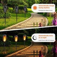 Khsp5D Solar Lights Outdoor Torch Lights With Flickering Flame, Solar Flame Lights Outside Garden Decor, Yard Lights Solar Powered Waterproof Landscape Pathway Lawn Torches Lights