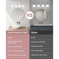 Sailstar Brushed Nickel Bathroom Vanity Light Fixtures Modern 4Light Wall Mounted E26 Standard Sockets Easy Installation