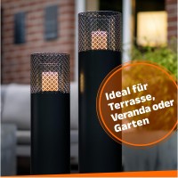 Bentson Lantern Column Anthracite Design I Set Of 2 I Decorative Column For Garden In Industrial Design I Garden Lantern For Outdoor And Indoor I Lantern Including Candles I Oriental I 95 Cm + 75 Cm