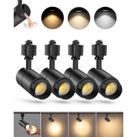 Vanoopee 3Color Zoomable 10W Led Track Lighting Heads H Type Track Light Heads Dimmable Bright Ceiling Spotlight Fixtures Accen