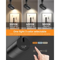 Vanoopee 3Color Zoomable 10W Led Track Lighting Heads H Type Track Light Heads Dimmable Bright Ceiling Spotlight Fixtures Accen