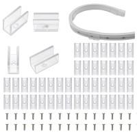 Lucienstar Neon Rope Light Mounting Brackets, 100Pcs Neon Lights Install Fixing Clips Accessories For 6X12Mm Silicone Led Neon Flex Strip Lighting, Neon Signs Diy(100 Screws, 100 Clips)