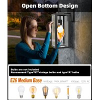 Large Size Wall Lights Outdoor Dusk To Dawn, 18 Inch Outdoor Wall Lantern, 2 Pack Wall Mount Light, Exterior Wall Sconce Light Fixture For Porch Patio, Sensor Outdoor Lighting With E26 Socket