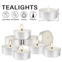 White Unscented Tealight Candles Set Of 300 Bulk Small Votive Light Candle For Home Wedding Paraffin Cotton Wick Clean Burning