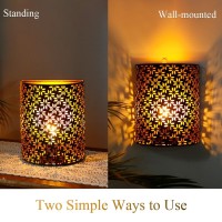 Newimage Set Of 2 Battery Powered Lamp 8H Wall Sconce Lighting Metal Rustic Wall Mount Lamp With Led Edison Style Bulb And 6H