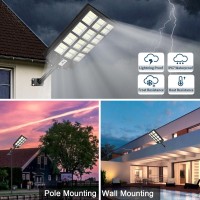 Waitscher Solar Street Light 5000W Waterproof Flood Light With App Outdoor Motion Sensor Light Dusktodawn 560000Lm