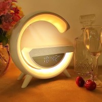 Deconology 5 In 1 Multi-Functional Atmosphere Night Lights With Music Speaker Wireless Charging Alarm Clock An Ideal Gift Choice For Bedroom Home (5 In 1 Speaker Light)