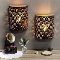 Newimage Set Of 2 Battery Powered Lamp 8H Wall Sconce Lighting Metal Rustic Wall Mount Lamp With Led Edison Style Bulb And 6H