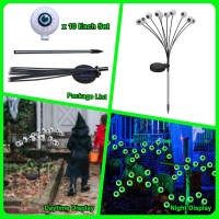 Halloween Decorations Outdoor Eyeball Lights 2 Packs 20Leds Solar Halloween Pathway Lights Swaying By Wind 2 Modes Waterproof