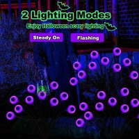 Solar Halloween Decorations Outdoor Lights 2 Packs 20Led Swaying Halloween Eyeball Pathway Lights 2 Modes Waterproof Outdoor H