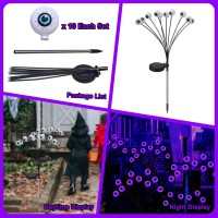 Solar Halloween Decorations Outdoor Lights 2 Packs 20Led Swaying Halloween Eyeball Pathway Lights 2 Modes Waterproof Outdoor H