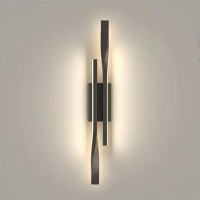 Ligkin Led Indoor Wall Light 10 W Modern Wall Lamp 3000 K Warm White Black Long Wall Light Bedroom Indoor Light For Living Room Stairs Hallway 42 Cm