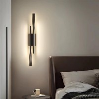 Ligkin Led Indoor Wall Light 10 W Modern Wall Lamp 3000 K Warm White Black Long Wall Light Bedroom Indoor Light For Living Room Stairs Hallway 42 Cm