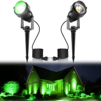 Lohas Green Spotlight Outdoor Green Led Spot Lights For Yard Auto Onoff 5W 120V Landscape Lighting For House Holiday Trees