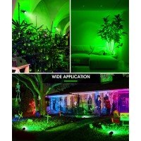 Lohas Green Spotlight Outdoor Green Led Spot Lights For Yard Auto Onoff 5W 120V Landscape Lighting For House Holiday Trees