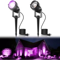 Lohas Halloween Spotlight Outdoor Purple Led Spot Lights For Yard Auto Onoff 5W 120V Landscape Lighting For House Holiday T