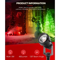 Lohas Red Spotlight Outdoor Red Led Spot Lights For Yard Auto Onoff 5W 120V Landscape Lighting For House Holiday Trees Dec