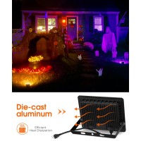 Lohas Orange Led Flood Light Outdoor, ???????? ????/?????? 50W Plug In Flood Lights, Ip66 Waterproof Halloween Decorations, 2200Lm Halloween Lights For Yard, Garage, Party, Ul Listed, 2 Pack