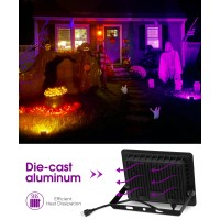 Lohas Purple Led Flood Light Outdoor 50W Plug In Flood Light Ip66 Waterproof Halloween Decorations 2300L