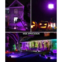 Lohas Purple Led Flood Light Outdoor 50W Plug In Flood Light Ip66 Waterproof Halloween Decorations 2300L