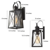 Outdoor Wall Lights, Exterior Wall Sconces Light Fixture With Seeded Glass, Waterproof And Anti-Rust Lanterns For Front Door, Entry, Porch, Patio, And Gazebo