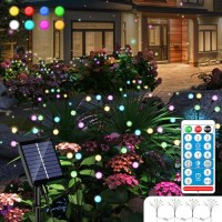 Homavida Solar Christmas Lights, 4 Pack 32 Led Remote Control Solar Garden Lights Outdoor With 8 Modes Rgb Color, Separate Solar Panel, Solar Firefly Lights Waterproof For Patio Christmas Decor, Rgb