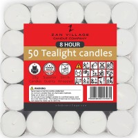 Zan Village Homeware Zvh Candlestealights 8 Hour Burn Time 23G, 50 Pack Shrink Wrapped Long Burning X2 Packs