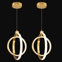 Bnhhlz Modern Led Chandelier Gold Ring Pendant Light Fixtures 4000K Dimmable Height Adjustable Pendant Lighting For Dining Room