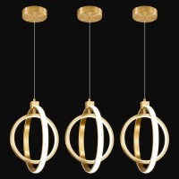 Bnhhlz Modern Led Chandelier Gold Ring Pendant Light Fixtures 4000K Dimmable Height Adjustable Pendant Lighting For Dining Room