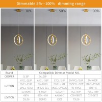 Bnhhlz Modern Led Chandelier Gold Ring Pendant Light Fixtures 4000K Dimmable Height Adjustable Pendant Lighting For Dining Room