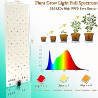 Grow Light 40W Ultrathin Panel Grow Lights For Indoor Plants 316Leds Full Spectrum Grow Lights For Under Cabinet Plant Grow La