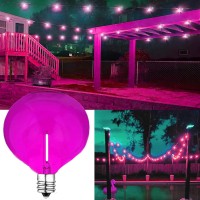 G50 Pink Globe Light Bulbs Replacement 1W Led Filament Bulb Shatterproof Waterproof Outdoor String Lights Pink Decorative Night Light E12/C7 Candelabra Base For Patio Garden Yard,15 Pack(Pink)