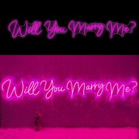 Rose Red Super Large Neon Signs Will You Marry Me For Wedding Proposal Marry Me Sign Led Neon Light Sign Decor For Engagement Bi