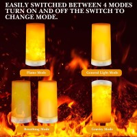 Led Flame Effect Light - Flame Lamp Usb Rechargeable With Remote & Timer, Waterproof Dimmable 4 Modes Flameless Candle Light For Halloween, Christmas, Party, Camping, Bar, Decoration(1 Pack)