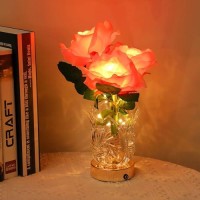 Wsyear Flower Lamp Gifts For Mom Wife Daughter Led Artificial Crystal Table Decorativelamp Night Light For Bedroom Living Room Office Study Best Anniversary Birthday Unique Lamp Gift