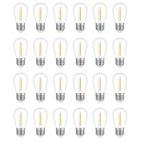 Visther Led 5000K Outdoor String Light Bulbs, Waterproof S14 Replacement Bulb, E26 Base, 1W 120V, Daylight, 24-Pack