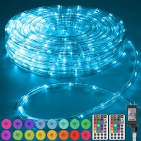 50Ft 375 Led Rgb Color Changing Rope Lights Outdoor Led Rope Lights With Plug Remote Waterproof 21 Colors Changing String Ligh