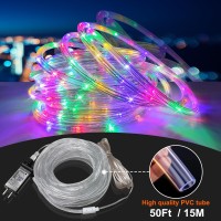 50Ft 375 Led Rgb Color Changing Rope Lights Outdoor Led Rope Lights With Plug Remote Waterproof 21 Colors Changing String Ligh