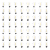 Visther 48-Pack Led Outdoor String Light Bulbs, Waterproof S14 Replacement Bulb, E26 Base, 1W 120V, 2700K Warm White