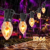 Halloween Flickering Light Bulbs 25 Pack C7 Flickering Flame Light Bulbs E12 Base Flickering Flame Bulbs 1 Watt120 Volts For Ha