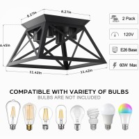 Oykyohei 2 Pack Semi Flush Mount Ceiling Light 4Light Kitchen Ceiling Lighting Fixtures Industrial Farmhouse Closed To Ceilin