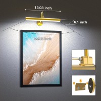 Jofios Battery Operated Wireless Picture Light Gold Picture Light For Wall With Remote Control And Timer Adjustable Brightness