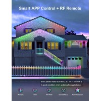 Permanent Outdoor Lights 74Ft Smart Rgbic 60 Led Eaves Lights With 54 Scene Modes Ip65 Waterproof Outdoor Led Lights For Part