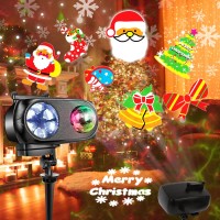 Samyoung Christmas Projector Lights Outdoor With 12 Slides Patterns & 10 Colors Ocean Wave Waterproof Holiday Projector Light For Xmas Holiday Halloween Themed Party Garden Decor