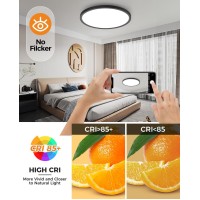 6Pack Led Black Flush Mount Ceiling Light Fixture 12Inch 28W Ceiling Light Dimmable 3000K4500K6000K 3 Color Adjustable Rou