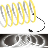 Mdeetype C Cob Tape Light Led Strip 164Ft05M Flexible 5Mm Hidden Dc 5V Led Tape With 320 Ledsm For White 6000K Lighting