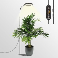 Glowrium Grow Lights For Indoor Plants 20W Full Spectrum Led Grow Light Floor Lamp With Stand Adjustable Height And Angle Blac