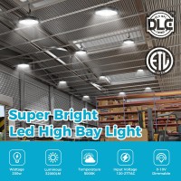 Aikvsxer Ufo Led High Bay Light 200W 32000Lm High Bay Led Shop Lights With Us Plug Ac120277V 010V Dimmable 5000K Daylight